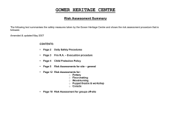 RISK ASSESSMENT - Gower Heritage Centre