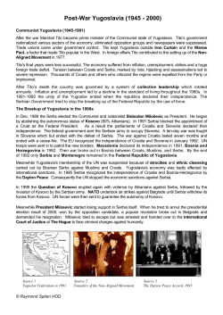 Yugoslavia 1945 to date