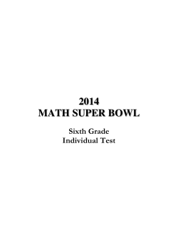 2014 MATH SUPER BOWL