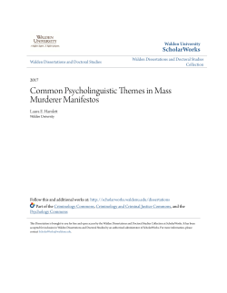 Common Psycholinguistic Themes in Mass Murderer Manifestos