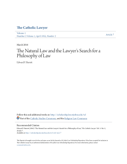 The Natural Law and the Lawyer`s Search for a Philosophy of Law