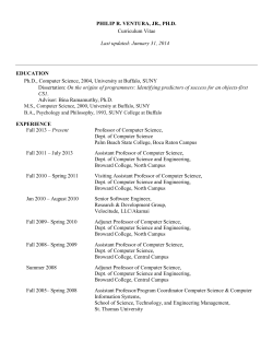 PHILIP R. VENTURA, JR., PH.D. Curriculum Vitae