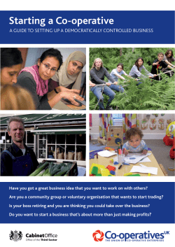 Starting a Co-operative - Co