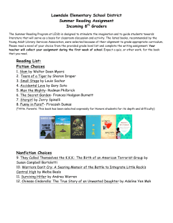 Lawndale Elementary School District Summer Reading Assignment