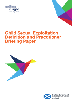 Scottish Government Child Sexual Exploitation Definition and