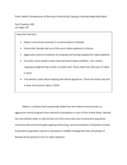 SB 364 and SB 365 Rabies in Nevada Testimony Paul Crawford