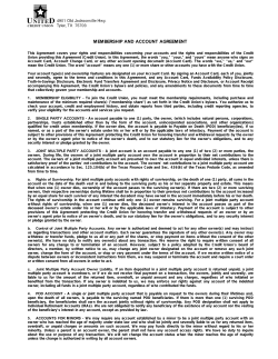 Membership and Account Agreement