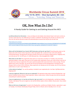 OK, Now What Do I Do? - Worldwide Circus Summit 2015