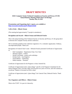 DRAFT Minutes of Technical Committee meeting