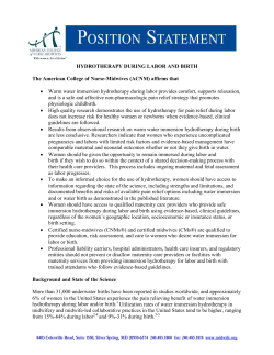 Hydrotherapy During Labor and Birth