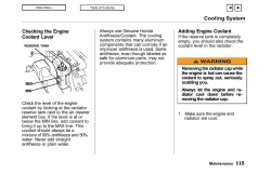 Cooling System Checking the Engine Coolant Level Adding Engine