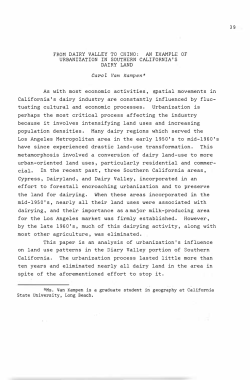 FROM DAIRY VALLEY TO CHINO: AN EXAMPLE OF