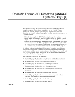 OpenMP Fortran API Directives (UNICOS Systems Only) [4]