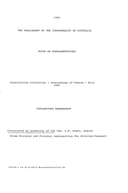 1983 THE PARLIAMENT OF THE COMMONWEALTH OF
