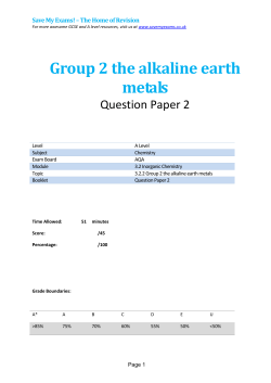 Group 2 the alkaline earth metals