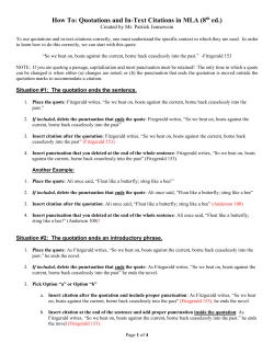 How To: Quotations and In-Text Citations in MLA