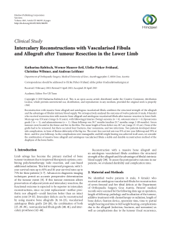 Intercalary Reconstructions with Vascularised Fibula and Allograft