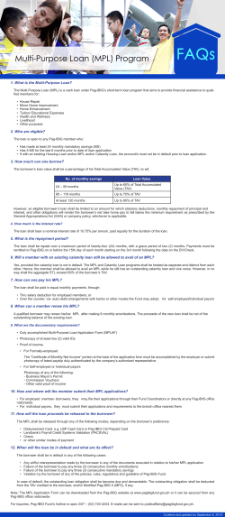 1. What is the Multi-Purpose Loan? - Pag