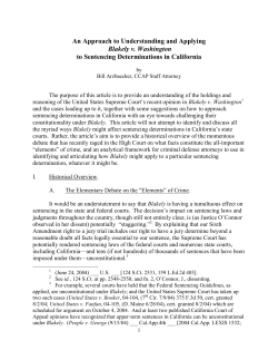 An Approach to Understanding and Applying Blakely v. Washington