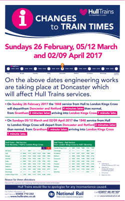 Hull Trains would like to apologise for any inconvenience caused