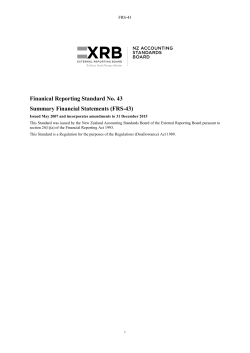 Finanical Reporting Standard No. 43 Summary Financial Statements