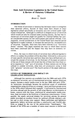 State Anti-Terrorism Legislation in the United States: A Review of
