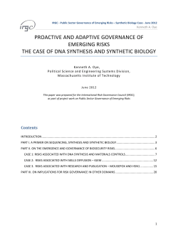 proactive and adaptive governance of emerging risks - PoET