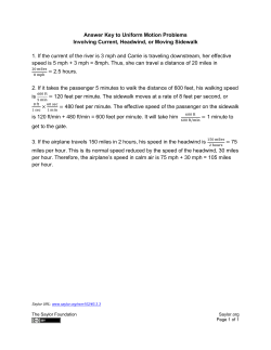 Answer Key to Uniform Motion Problems Involving Current