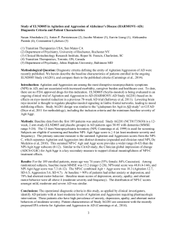 1 Study of ELND005 in Agitation and Aggression of