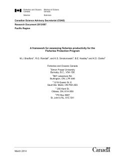 A framework for assessing fisheries productivity for the Fisheries