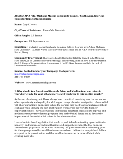 Gary Peters (D) - APIAVote Michigan