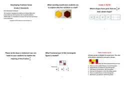 Developing Fractions Sense Grade 3 Standards What wording