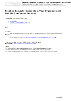 Creating Computer Accounts in Your Organizational Unit (OU) in