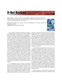 Untitled [Pamela Potter on Palestrina and the German - H-Net
