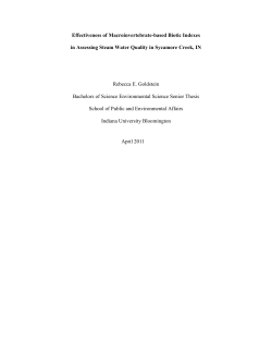 Effectiveness of Macroinvertebrate