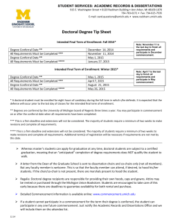 Doctoral Degree Tip Sheet - Rackham Graduate School