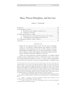 Race, Prison Discipline, and the Law