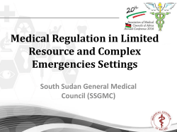 Medical Regulation in Limited Resource and Complex