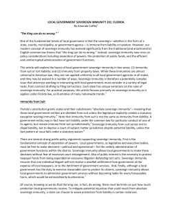 Local Government Sovereign Immunity 201 Article