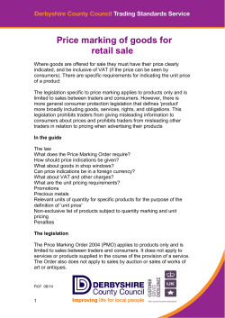 Price marking of goods for retail sale