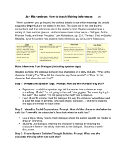 Jan Richardson: How to teach Making Inferences