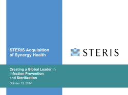 STERIS Acquisition of Synergy Health