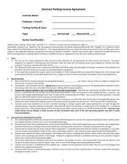 Contract Parking License Agreement
