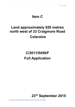 Item C Land approximately 920 metres north west of 33 Craigmore