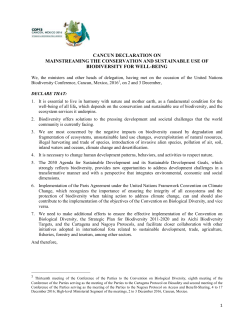 cancun declaration on mainstreaming the conservation and