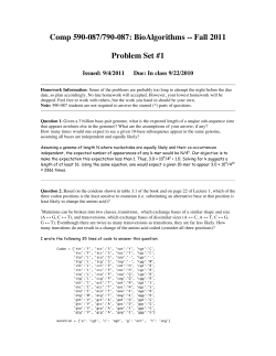 Comp 590-087/790-087: BioAlgorithms -