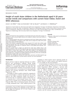 Height of south Asian children in the Netherlands aged 0&ndash;20 years