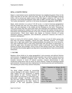 NEPAL A COUNTRY PROFILE Nepal is a land