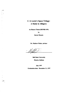 c. S. Lewis`s Space Trilogy: A Study in Allegory