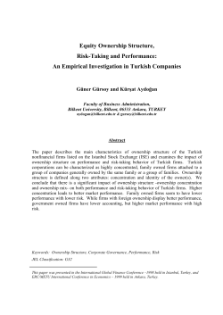 equity ownership structure, risk taking and performance